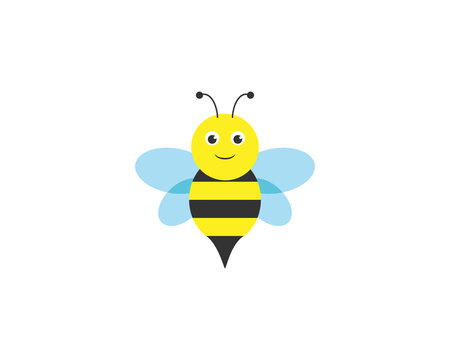 Bee, Cute bee, beetle, honey icon. Vector illustration. Flat design.