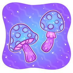 Halloween coloring drawing mushroom sticker