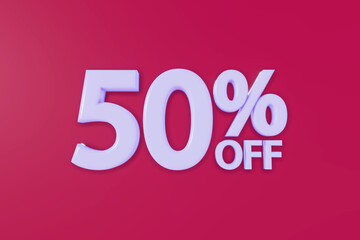 50% Off Sales Discount - 3D Text Sign for Shop Window