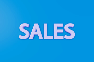 3D Sales - Blue Wallpaper with Text Sign for Shop Window