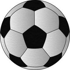 Beautiful isolated classic black and white soccer or football ball design vector illustration with leather texture and shades