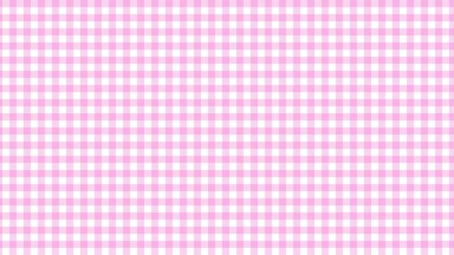 シンプルギンガムチェックループ斜め移動背景【ピンク/右上へ】