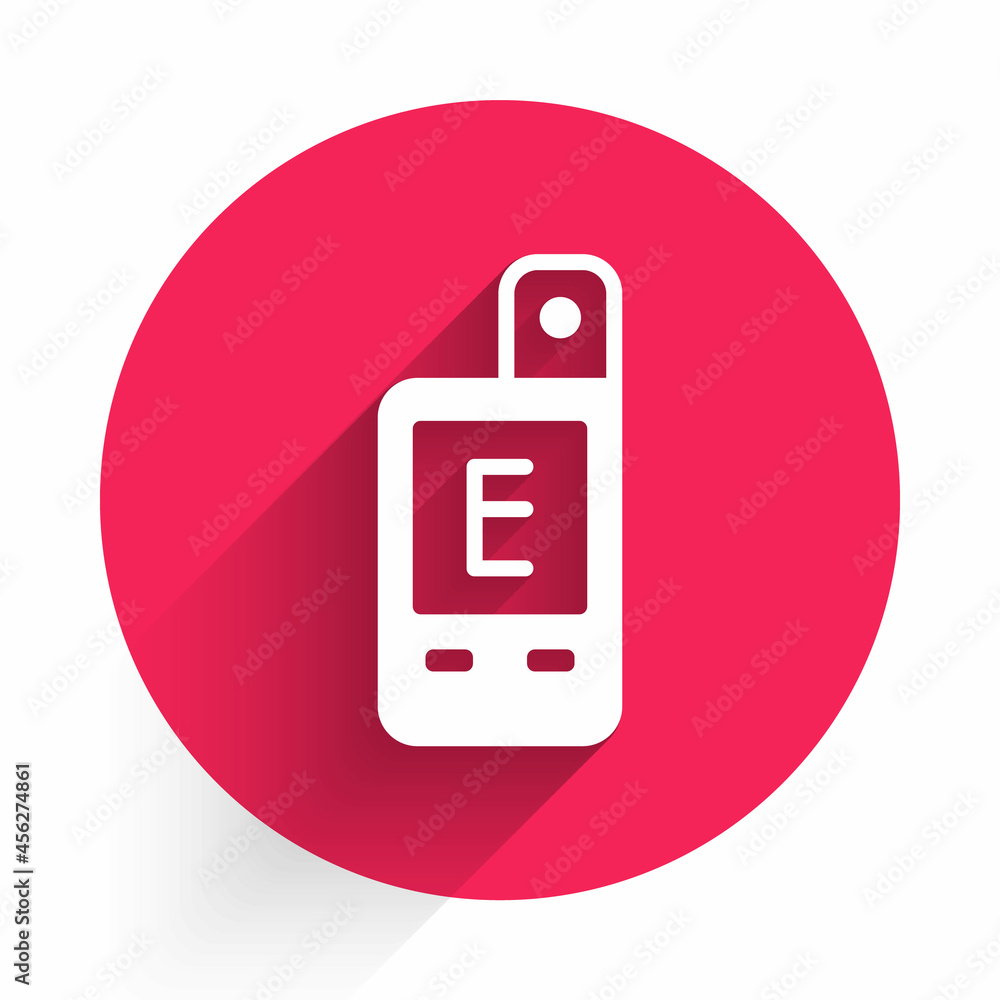 Poster white light meter icon isolated with long shadow. hand luxmeter. exposure meter - a device for measu
