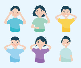 Fototapeta premium stressed and frustrated people