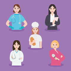 Fototapeta premium women professions design