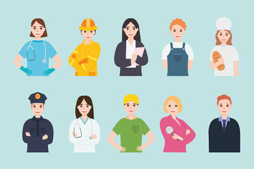 professional people icon set