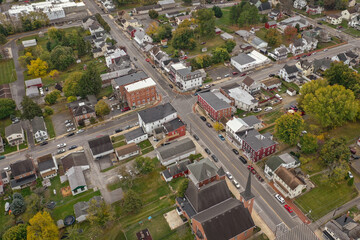 Fototapeta premium Small Town Downtown Main Square