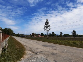 Carretera en el campo de Galicia