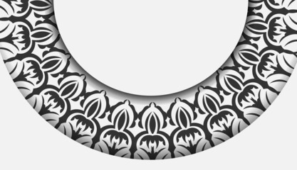 Stylish Vector Template for Print Design Postcards White Color with Luxurious Vintage Patterns. Preparing an invitation with a Greek ornament.