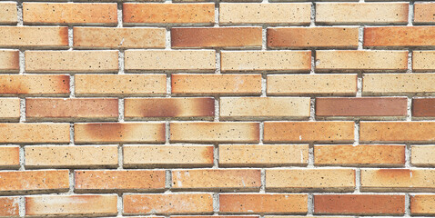 Obraz premium Brick wall texture with cracked tiles and cement. Classic brickwall surface background