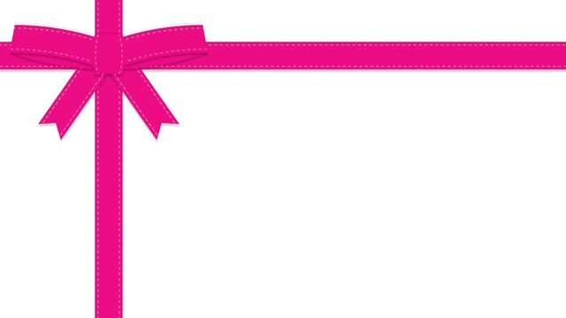 フラットなリボンラッピングのビデオフレームB【十字掛け/ピンク】