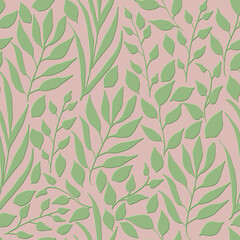 seamless pattern endless floral template with leaves for wallpaper or fabric vector illustration