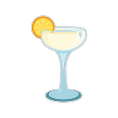 Isolated tropical cocktail with a slice of orange Vector