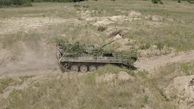 Army, Weapons, Soldiers, Tanks, Pikhote. Aerial photography.