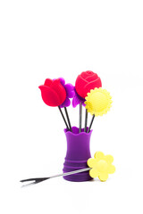 colorful snack skewers isolated - image