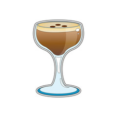 Isolated coffee tropical cocktail icon with ice Vector