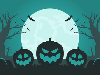 halloween background illustration in flat design