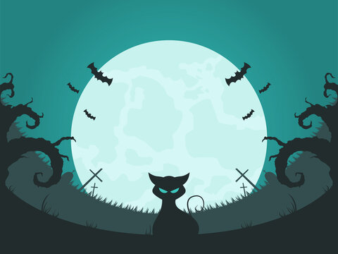 halloween background illustration in flat design