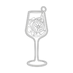 Isolated tropical cocktail with ice and slices of orange Vector