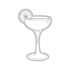 Isolated tropical cocktail with a slice of orange Vector