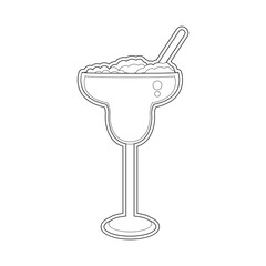 Isolated cold tropical cocktail with ice Vector