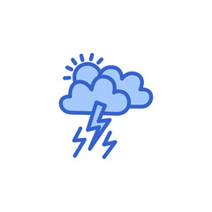 surprised cloud weather with rain and sun icon vector