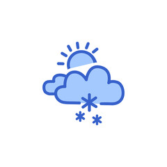 cloud with sun vector icon