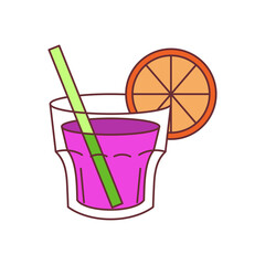 Isolated tropical cocktail icon with a lemon Vector