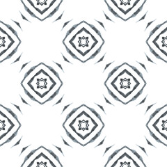 Fototapeta premium Hand drawn tropical seamless border. Black and