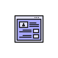 personal profile CV web page wireframe icon