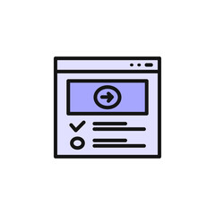 media webpage wireframe icon