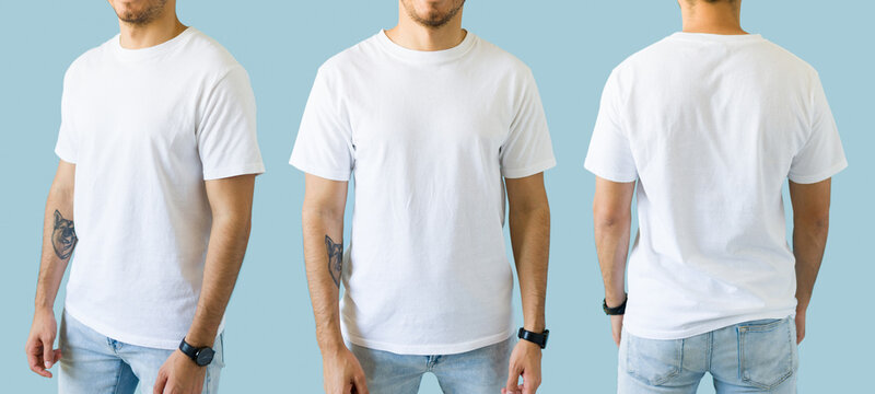 Attractive man with a mock up t shirt