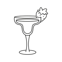 Isolated cocktail icon with a strawberry Vector
