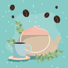 coffee mug and teapot