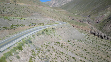 famous mountain road in Argentina full of curves