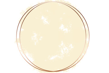 Copper round abstract logo background illustration with pastel yellow background