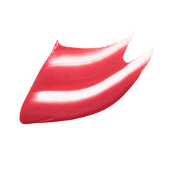 Smudged red lip gloss sample isolated