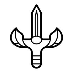 Isolated video game sword icon Vector illustration