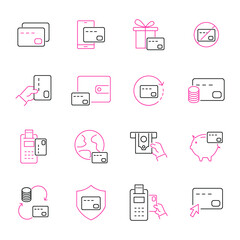 Credit Card icons set. Credit Card pack symbol vector elements for infographic web