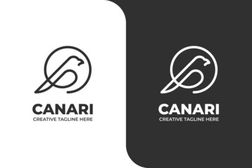 Little Bird canari Monoline Business Logo