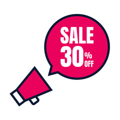 30 Percent Off, Discount Sign Banner or Poster. Special offer price signs