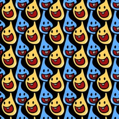 seamless pattern of cute monster cartoon