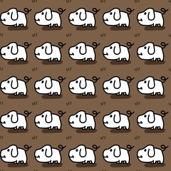seamless pattern of cute dog cartoon