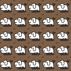 seamless pattern of cute dog cartoon