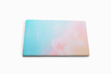 Stylish notebook on white background