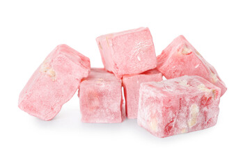 Sweet Turkish delight on white background
