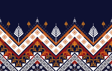 Geometric Indian ethnic pattern. Aztec fabric carpet mandala ornament boho chevron textile decoration wallpaper. Tribal traditional embroidery oriental vector illustrations background.