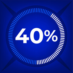 40 percent count on dark blue background