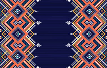 Geometric Indian ethnic pattern. Aztec fabric carpet mandala ornament boho chevron textile decoration wallpaper. Tribal traditional embroidery oriental vector illustrations background.
