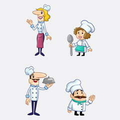 Chef Cartoon Characters Set